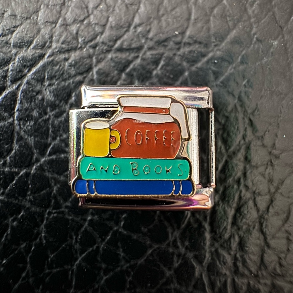 Coffee and Books Italian Charm – Perfect for Book Lovers and Coffee Enthusiasts